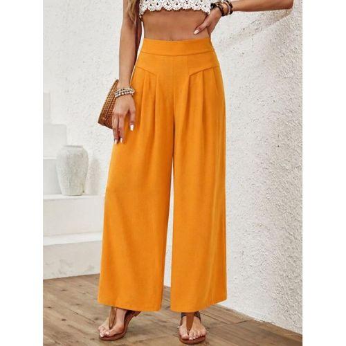 Yüksek Bel Pacaya Dogru Geniş Uzun Pantolon