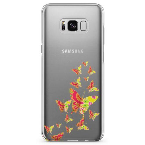 Samsung Galaxy S8 Kılıf Colorful Kelebek Arka Kapak Koruma Desenli Full Koruyucu