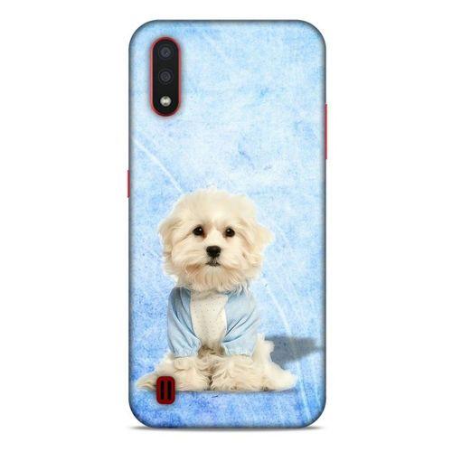 Samsung Galaxy A01 Kılıf Köpek Kıyafetleri (20) Koruyucu Kılıf Maltese Pijama