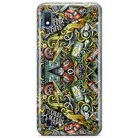 Samsung Galaxy A10 Kılıf Elektrikli Araba Doodle Arka Kapak Koruma Desenli Full Koruyucu