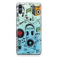 Samsung Galaxy M40 Kılıf Plak Kulaklık Hoparlör Arka Kapak Koruma Desenli Full Koruyucu
