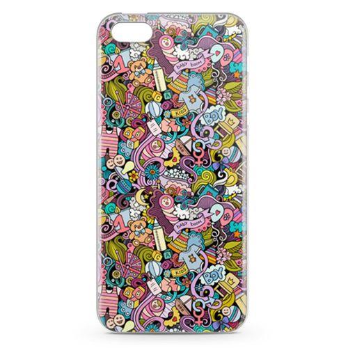 Apple iPhone SE Kılıf Erkek Bebek Giyim Doodle Arka Kapak Koruma Desenli Full Koruyucu