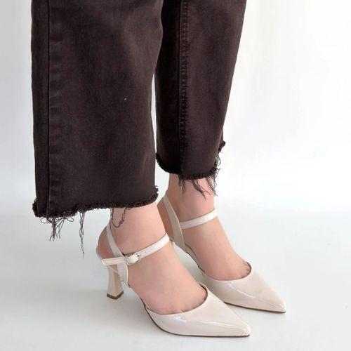 Suden Bej Rugan Topuklu Ayakkabı