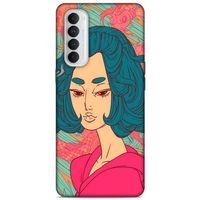 Lopard Oppo Reno 4 Pro Uyumlu Kılıf Sürreal Yüzler ♀ (44) Tough Armor Kılıf Desenli