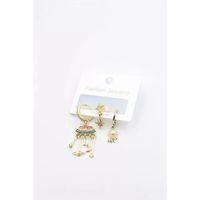 3'lü Bulut Küpe - Altın