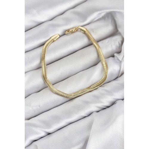 CM Yassı Yılan Zincir Model Gold Renk Pirinç Kadın Bileklik