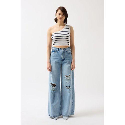 Tek Omuz Çizgili Crop