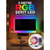 5 Metre Rgb Şerit Led 5050 Smd Uzaktan Kumandalı Renkli Dekoratif Led Aydınlatma Seti