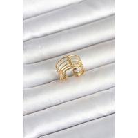 316L Çelik Gold Renk Vintage Model Kadın Yüzük