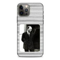 Apple iPhone 12 Pro Kılıf Atatürk (36) Glitter Kılıf Gri Kumlar