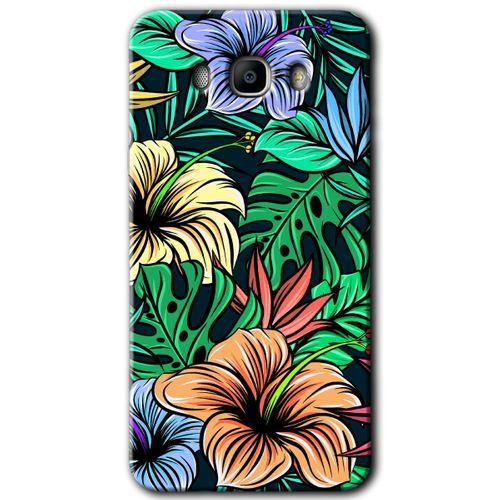 MRCİLETİSİM Samsung Galaxy J7 2016 Kılıf HD Desen Baskılı Arka Kapak + Temperli Cam - Hibiscus Flowers
