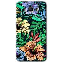 MRCİLETİSİM Samsung Galaxy J7 2016 Kılıf HD Desen Baskılı Arka Kapak + Temperli Cam - Hibiscus Flowers