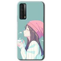 Huawei P Smart 2021 Kılıf Kapak - Happy Girl +Hayalet Ekran Yandan Gözükmez