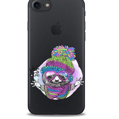 Zoologix (2) Apple Iphone 8 Şeffaf Kılıf Silikon Desenli