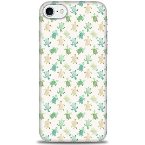 iPhone 7 Kılıf HD Baskılı Kılıf - Minik Tosbağalar + Tam Ekran Koruyucu