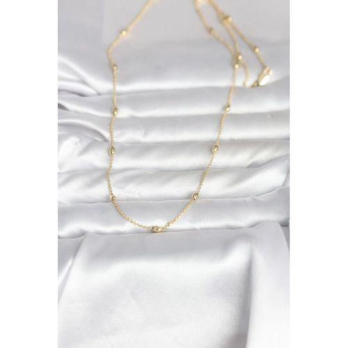 CM 14K Gold Renk Damla Topçuk Model Zincirli 60 cm Kadın Kolye