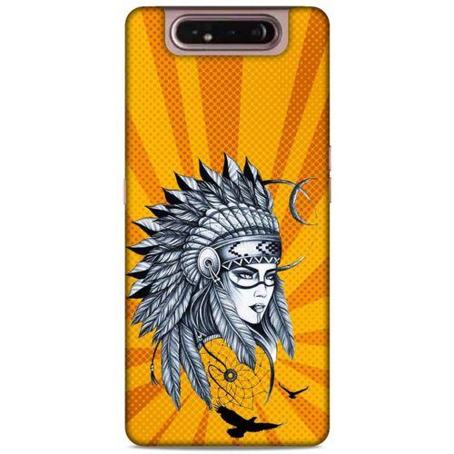 Lopard Samsung Galaxy A80 Uyumlu Kılıf Tattoo's (45) Liquid Air Kılıf Kızılderili Dövmesi