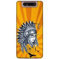 Lopard Samsung Galaxy A80 Uyumlu Kılıf Tattoo's (45) Liquid Air Kılıf Kızılderili Dövmesi