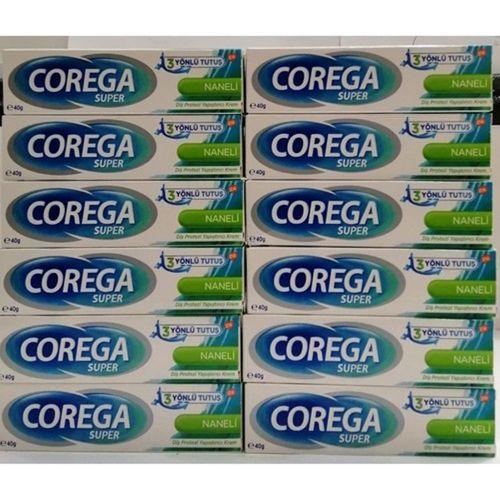 Corega Süper Diş Protezi Yapıştırıcı Naneli Krem 40 G 12 Adet