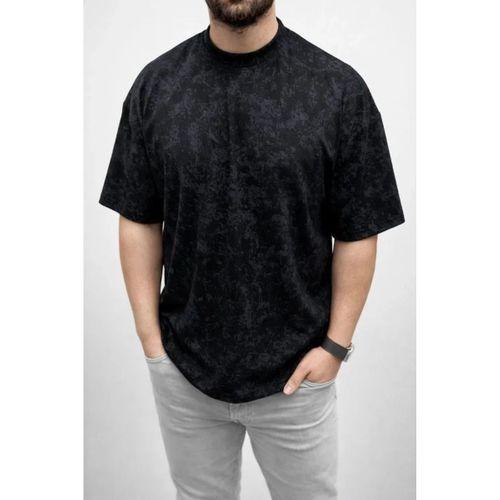 Erkek Premium Tişört OSY Yumuşak Dokulu Yıkamalı Oversize T-Shirt - Siyah