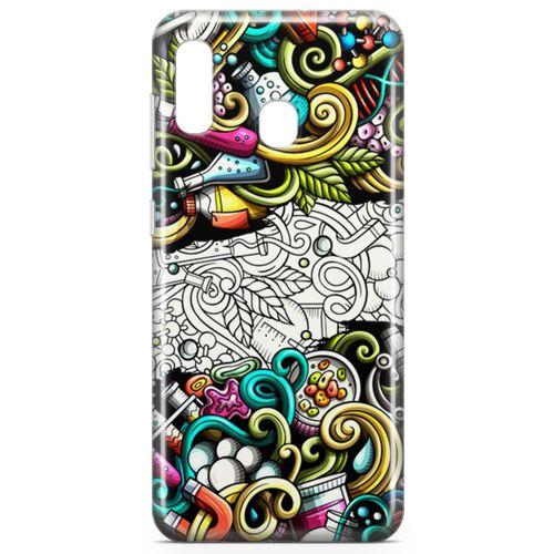Samsung Galaxy A30 Kılıf Kimya Doodle Arka Kapak Koruma Desenli Full Koruyucu