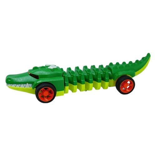 Timsah Araba - Otomatik Hareketli Sesli Işıklı 32 cm - Yeşil Timsah