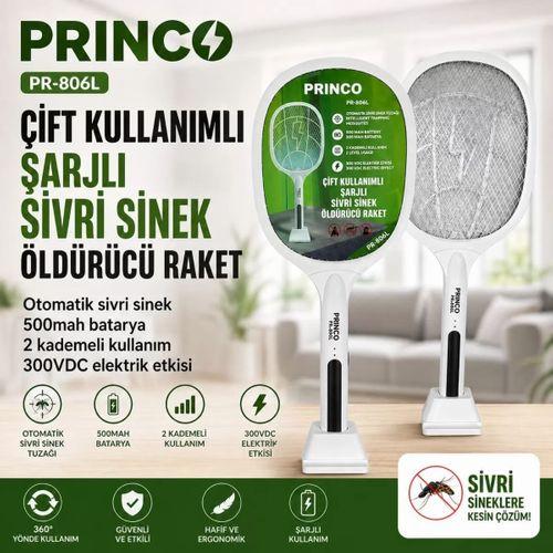 Princo Pr-806l Çift Kullanımlı Şarjlı Sivri Sinek Öldürücü Raket