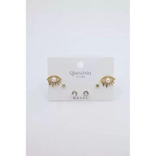 Çoklu Set Küpe - Altın