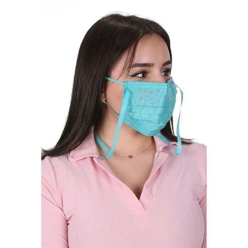 Gümüş İyonlu Boyundan Askılı Yıkanabilir Taşlı Maske T-2