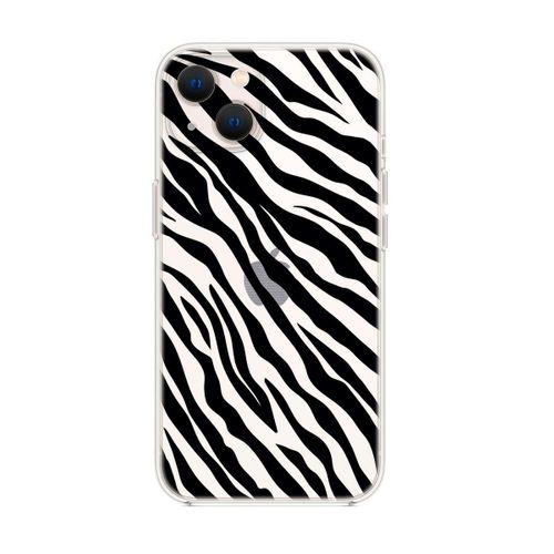 iPhone 14 Uyumlu Zebra Pattern Şeffaf Silikonlu Telefon Kılıfı