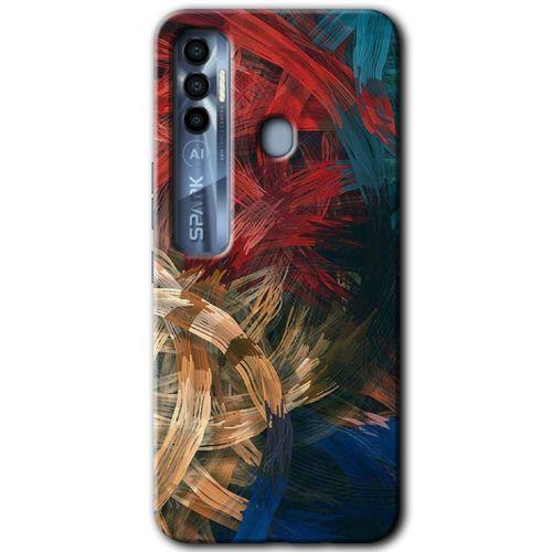 Tecno Spark 7 Pro Kılıf HD Desen Baskılı Arka Kapak - Karma Boyalar + Kırılmaz Cam