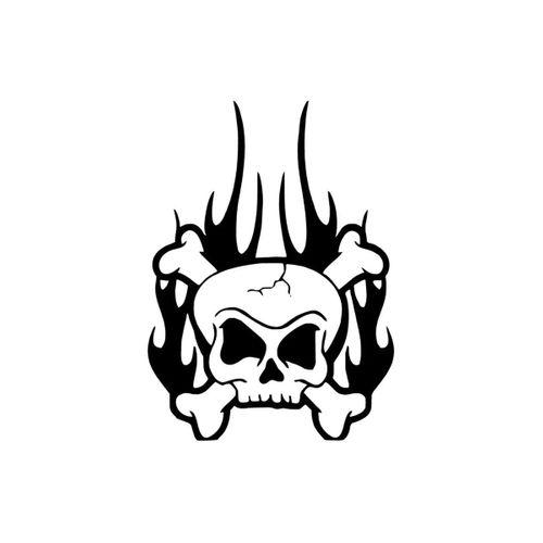 Alevli Kurukafa Oto özel yeni sticker Siyah 20 x 28 cm