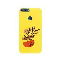 Huawei Psmart (2018) Floral Art Premium Silikonlu Sarı Telefon Kılıfı