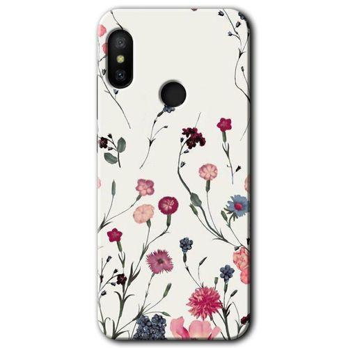 MRCİLETİSİM Xiaomi Redmi Note 6 Pro Kılıf HD Desen Baskılı Arka Kapak+Temperli Cam - Mat Çiçek