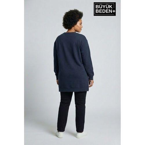 Kadın Tunik Büyük Beden NY NEWYORK Baskılı ince Sweatshırt SPR26BTK990-1