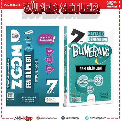 Günay Yayınları 7. Sınıf Fen Bilimleri Zoom Soru Bankası ve Haftalık Deneme Seti 2 Kitap