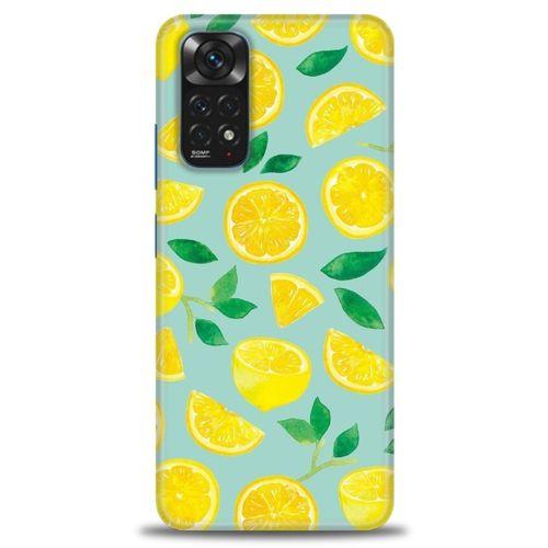 Xiaomi Redmi Note 11 Kılıf HD Baskılı Kılıf - Limon Dilimleri + Tam Ekran Koruyucu
