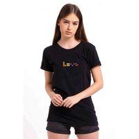 Tetris Love In Tetris T Shirt Baskılı Siyah Kadın Tshirt