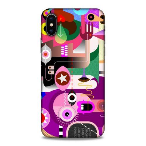 Lopard Apple iPhone XS Uyumlu Kılıf Soyut Sanat (22) Desenli Tam Koruma Kılıfı