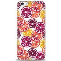 iPhone 6 Plus Kılıf HD Baskılı Kılıf - Bordo Limon Dilimleri + Tam Ekran Koruyucu