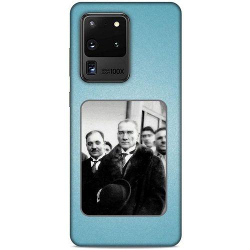 Samsung Galaxy S20 Ultra Kılıf Atatürk (34) Slim Armor Kılıf Açık Mavi