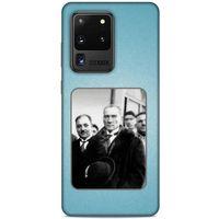 Samsung Galaxy S20 Ultra Kılıf Atatürk (34) Slim Armor Kılıf Açık Mavi