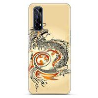 Oppo Realme 7 Kılıf Dragons (27) Tasarımlı Kılıf Siyah Ejderha Dövmesi
