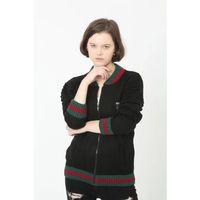 Tam Fermuarlı Triko Hırka - Siyah