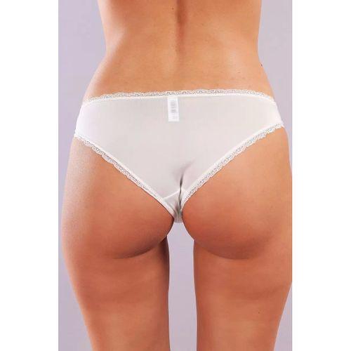 Golshan Glorin Mini Slip, Kadın Dantel Kenarlı Micro Ekru Külot