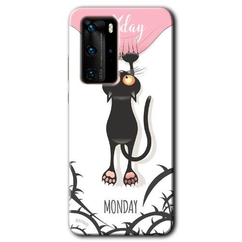 MRCİLETİSİM Huawei P40 Pro Kılıf HD Desen Baskılı Arka Kapak + Temperli Cam - Dark Sunday