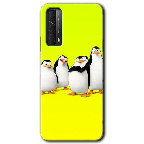 Huawei P Smart 2021 Kılıf Baskılı Kapak - Penguenler + 5D Tam Kaplayan Cam