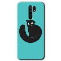 MRCİLETİSİM Xiaomi Redmi 9 Kılıf HD Desen Baskılı Arka Kapak+Temperli Cam - Cat Vector