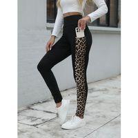 Kadın Yüksek Bel Cep Detaylı Leopar Desenli Dalgıç Tayt