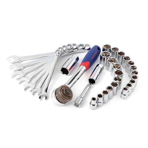 WORKPRO WP202528 3/8’’ Metrik/İnç 32 Parça Cr-V Profesyonel Lokma ve Kombine Anahtar Takımı